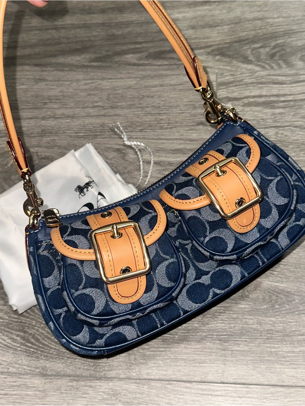 Coach Ashton Signature Denim Shoulder Bag